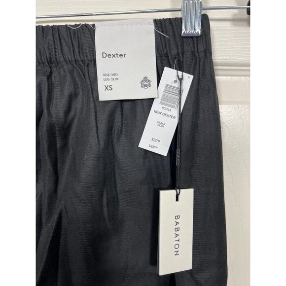 New Aritzia Babaton Dexter Pant Pull-On Tuxedo Jogger Pants Black NWT - Picture 4 of 10